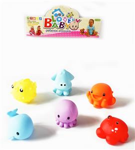 搪胶海洋动物
浴室玩具（可
喷水） - OBL913553