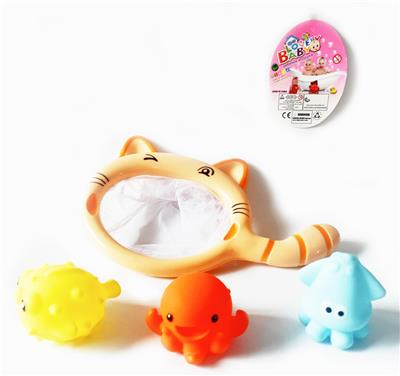 搪胶海洋动物
配渔捞浴室玩
具（可喷水） - OBL913555