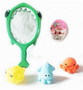 搪胶海洋动物
配渔捞浴室玩
具（可喷水） - OBL913556