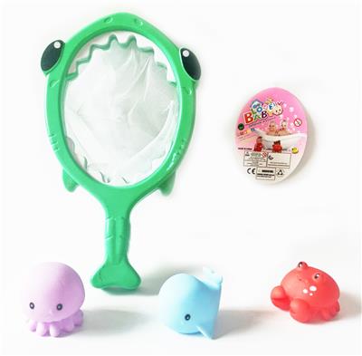 搪胶海洋动物
配渔捞浴室玩
具（可喷水） - OBL913557