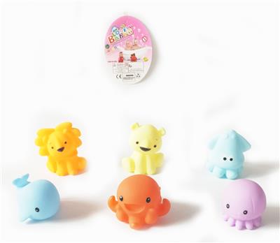 搪胶动物套浴
室玩具（海洋
动物可喷水） - OBL913578