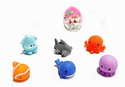 搪胶海洋动物
浴室玩具（水
母和乌贼章鱼
动物可喷水） - OBL913581