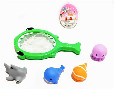 搪胶海洋动物
配渔捞浴室玩
具（水母可喷
水） - OBL913582
