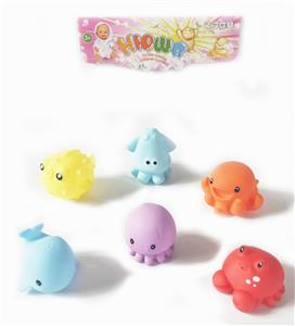 搪胶海洋动物
浴室玩具（可
喷水、俄文包
装） - OBL913583