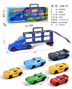 手提礼盒货柜滑行拖头车带6只滑行合金汽车总动员 - OBL913957