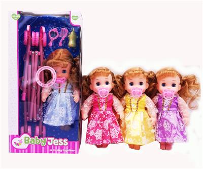 12寸奶嘴四声女娃配推车礼盒 - OBL914628