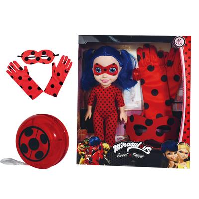 18寸全身搪胶瓢虫女孩带主题曲音乐带手套悠悠球眼罩 - OBL915307