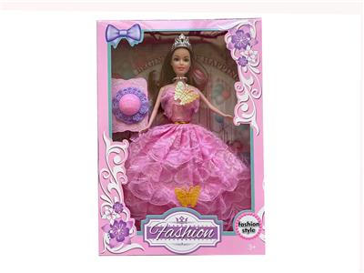 11.5 inch live hand wedding dress Barbie with small hat accessories - OBL915468