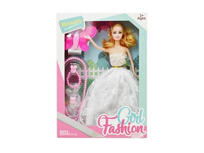 11.5 inch live hand wedding dress Barbie with large necklace blister and butterfly comb - OBL915482