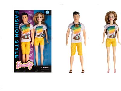 11.5 inch live-handed fashion couple Barbie with small camera 2 one box - OBL915495