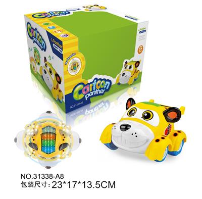 电动万向升降3d灯光音乐小豹卡通车 - OBL916385