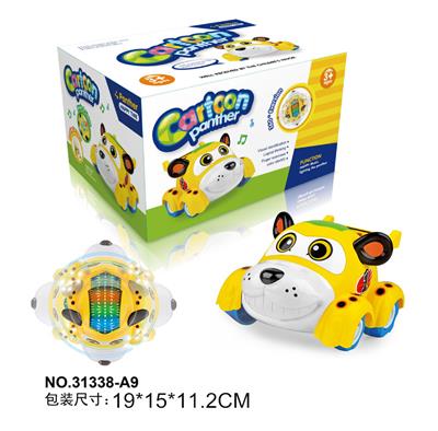 电动万向升降3d灯光音乐小豹卡通车 - OBL916386