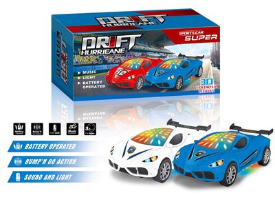 万向3D灯光音乐车底流水射灯电动警车 - OBL916398