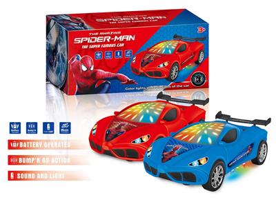 万向3D灯光音乐车底流水射灯蜘蛛侠电动车 - OBL916400