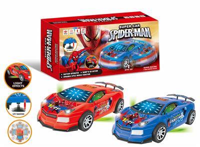 蜘蛛侠电动万向升降3D灯光音乐车底射灯兰博基尼跑车 - OBL916405