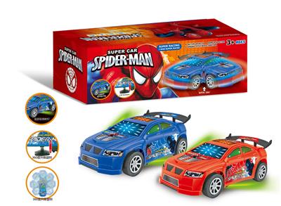 蜘蛛侠电动万向升降3D灯光音乐车底射灯赛车 - OBL916409