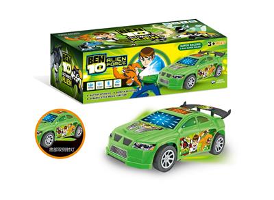 BEN10电动万向升降3D灯光音乐车底射灯赛车 - OBL916410