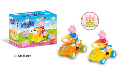 电动万向升级音乐灯光摩托车坐小猪 - OBL916422