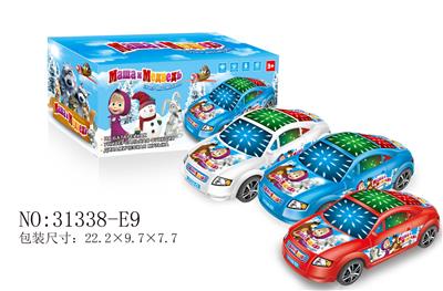 俄文电动万向玛莎和熊3d灯光音乐车 - OBL916430