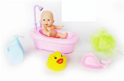 搪胶娃娃配新款浴盆套装 - OBL920002