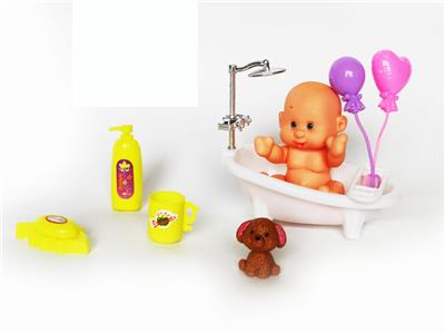 卡通搪胶娃娃配新款浴缸套装 - OBL920013