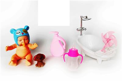 搪胶睡娃配新款浴缸套装 - OBL920014