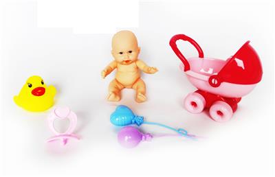 搪胶娃娃配新款婴儿推车套装 - OBL920016