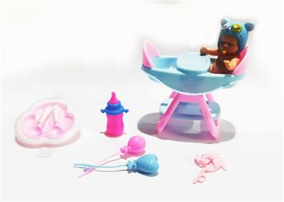 搪胶睡娃配双人餐椅套装 - OBL920028