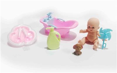 搪胶娃娃配浴缸洗澡套装 - OBL920031