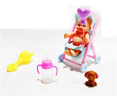 搪胶娃娃配婴儿推车套装 - OBL920037