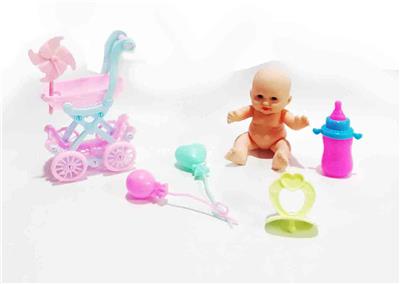 搪胶娃娃配婴儿推车套装 - OBL920041