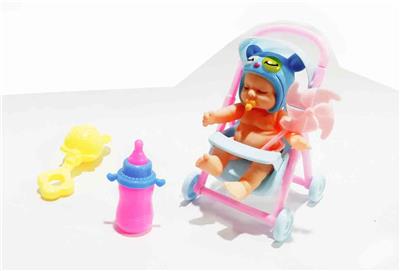 搪胶睡娃配婴儿推车套装 - OBL920043