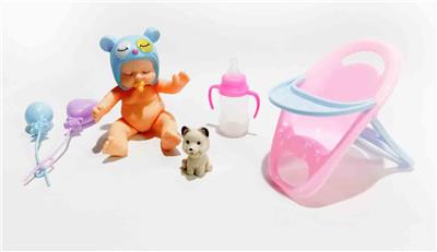 搪胶睡娃配小餐椅套装 - OBL920057