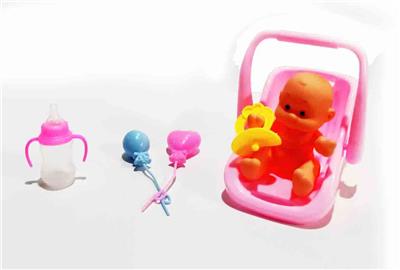 卡通搪胶娃娃配手提篮套装 - OBL920058