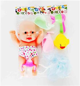 8寸搪胶娃娃洗澡过家家套装 - OBL920068
