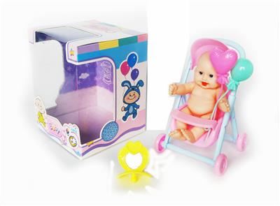 搪胶娃娃配推车过家家套装 - OBL920080