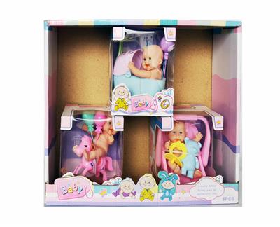 搪胶娃娃过家家组合六件套装 - OBL920094