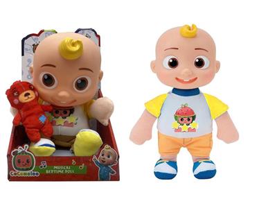 10寸搪胶头棉身cocomelon超级宝贝西瓜校巴JJ带充棉小熊带主题音乐 - OBL921536