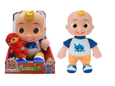 10寸搪胶头棉身cocomelon超级宝贝西瓜校巴JJ带充棉小熊带主题音乐 - OBL921538