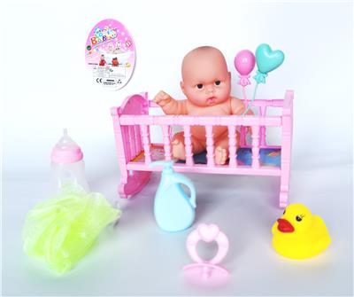 8寸搪胶娃娃配摇床过家家
套装 - OBL922139