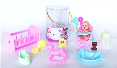 5寸搪胶娃娃配睡床餐椅套
装 - OBL922141