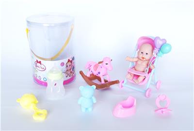 5寸搪胶娃娃配推车浴盆 - OBL922144