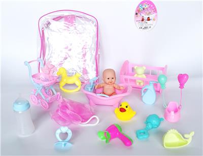 5寸搪胶娃娃过家家套装 - OBL922158