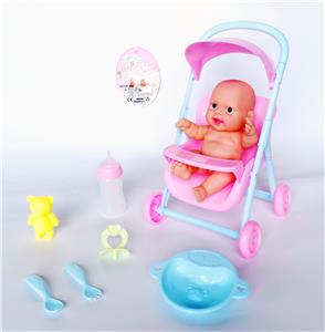 8寸搪胶娃娃配推车套装 - OBL922164