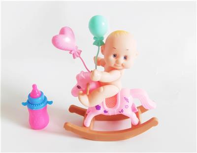 5寸卡通搪胶娃娃配婴儿摇
马套装 - OBL922166