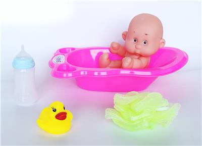 9.5寸卡通搪胶娃娃浴盆套
装 - OBL922176
