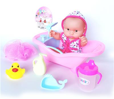 10寸搪胶娃娃浴袍浴缸洗
澡套装 - OBL922180