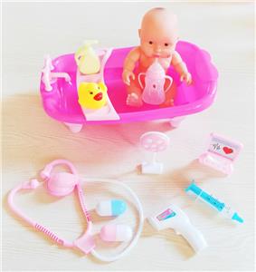 10寸搪胶娃娃配大浴盆洗
澡套装 - OBL922185