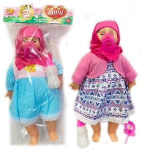 18寸棉身搪胶女孩公仔
娃娃带12声IC,配奶瓶，奶嘴 - OBL925429