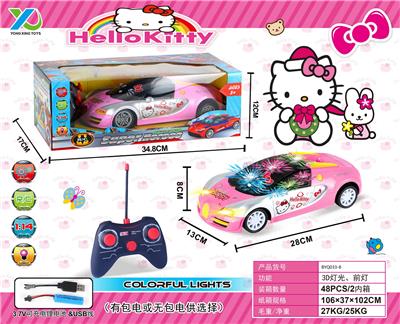 1 : 14四通带3D灯光、前灯KT猫遥控车(包电) - OBL927511